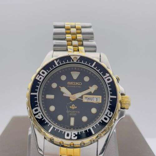 SEIKO KINETIC Sports 200 Mens Two Tone Watch